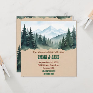 Rustic Kraft Pine Forest Wedding Collection Invitation