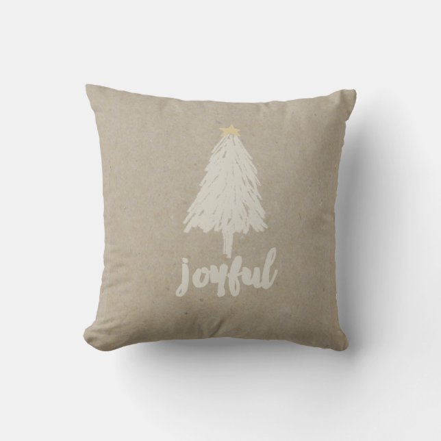 Rustic Kraft Pine Tree | Decor Pillow (Front)