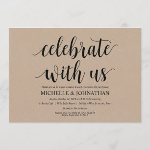 Rustic Kraft Post Wedding Brunch Invitation Card