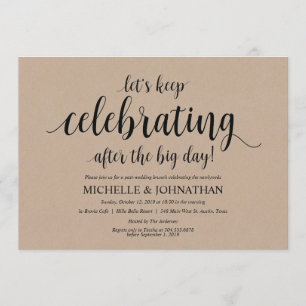Rustic Kraft Post Wedding Brunch Invitation Card