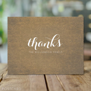 Rustic Kraft Print - Thanks Thanksgiving Family Postcard