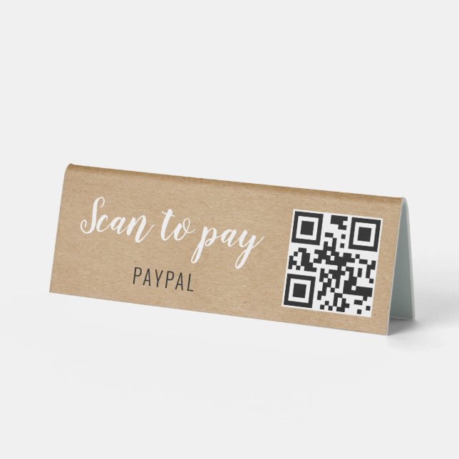 Rustic Kraft QR Code Scan To Pay Company (Front)