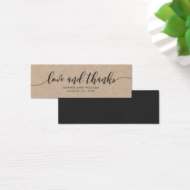 Rustic Kraft Relax Script Wedding Love and Thanks (Desk)