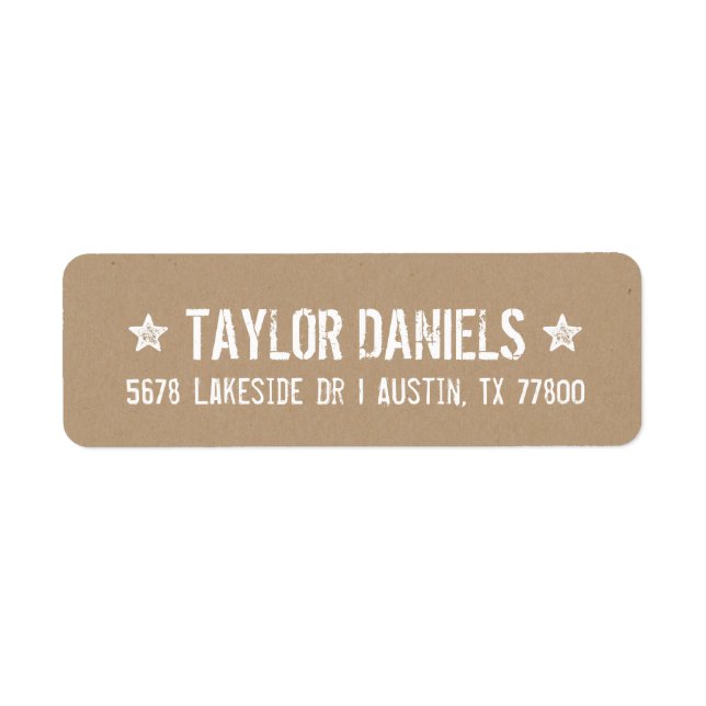 Rustic Kraft Return Address Labels (Front)