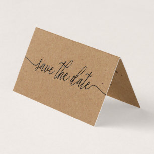 Rustic Kraft Script, Photo Save The Date Card