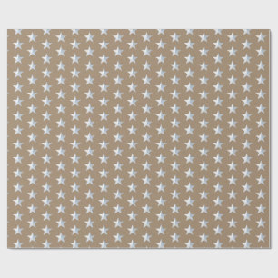 Rustic Kraft Silver Stars Wrapping Paper