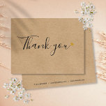 Rustic Kraft Simple Script Business Thank You Postcard<br><div class="desc">Rustic kraft script business thank you postcard featuring a gold heart. A perfect way to say thank you to your customers and clients. This elegant design is ideal for a wide range of businesses including spas salons hair and makeup stylists boutiques beauticians and florists.</div>