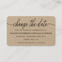 Rustic Kraft Simple Script Change The Date