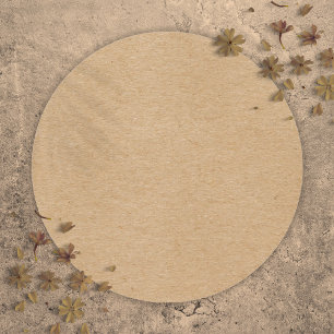 Rustic Kraft Simple Stylish Boho Classic Round Sticker