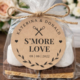 Rustic Kraft S'more Love Wedding Favour Seal
