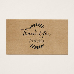 Rustic Kraft Thank You For Shopping Discount Card
