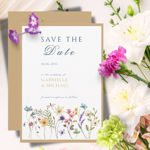 Rustic Kraft Watercolor Floral Save The Date