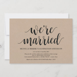 Rustic Kraft Wedding Elopement Reception Invites