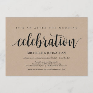 Rustic Kraft Wedding Elopement Reception Invites