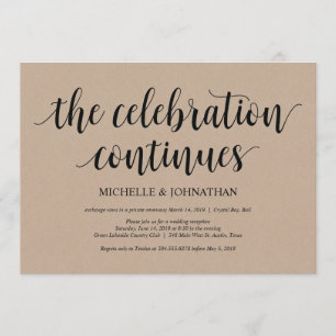 Rustic Kraft Wedding Elopement Reception Invites