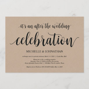 Rustic Kraft Wedding Elopement Reception Invites