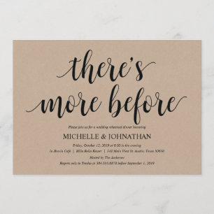 Rustic Kraft Wedding Rehearsal Dinner Invites