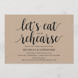 Rustic Kraft Wedding Rehearsal Dinner Invites