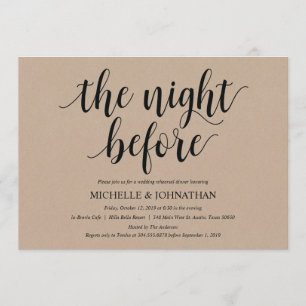 Rustic Kraft Wedding Rehearsal Dinner Invites