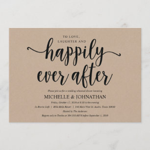 Rustic Kraft Wedding Rehearsal Dinner Invites
