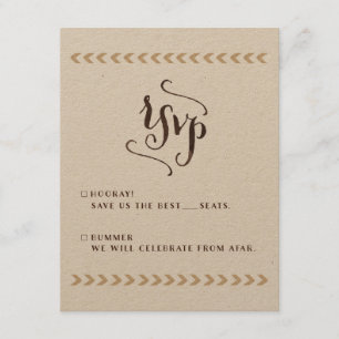 Rustic Kraft Wedding RSVP Cards