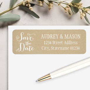 Rustic Kraft Wedding Save the Date Return Address Label
