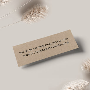 Rustic Kraft Wedding Website Cards Mini