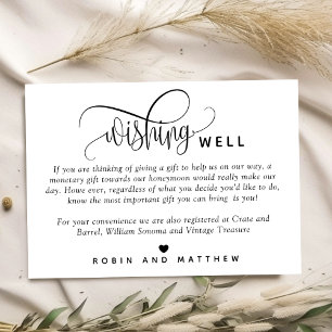 Rustic, Kraft Wedding Wishing Well Enclosure Card