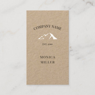 Rustic kraft white mountain logo business card