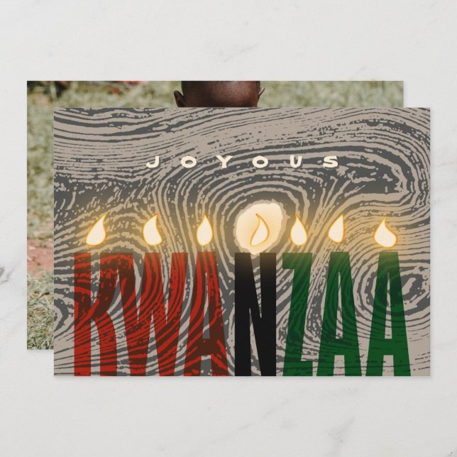 Rustic Kwanzaa Candles Card (Front/Back)