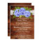 Rustic Lace Blue Hydrangea Wedding Invitation