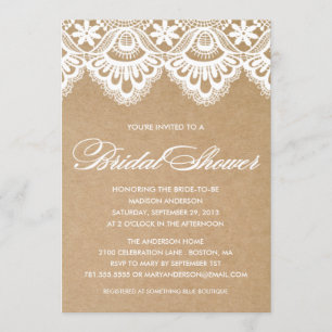 RUSTIC LACE   BRIDAL SHOWER INVITATION