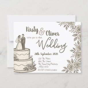 Rustic Lace Calligraphy  Postcard