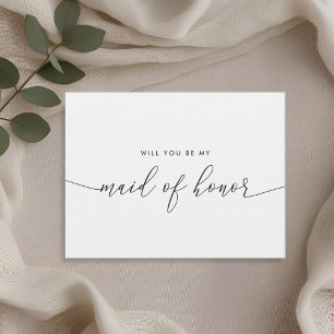 Rustic Lace Floral Will You Be My Maid of Honour Invitation Postcard