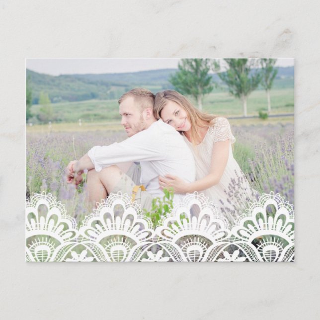RUSTIC LACE | SAVE THE DATE PHOTO POST CARD (Front)