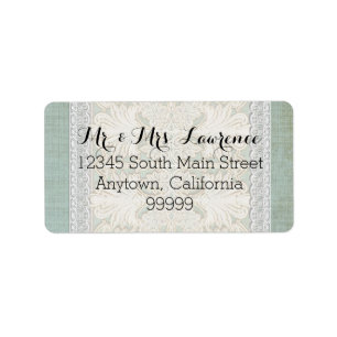 Rustic Lace w Aged Vintage Linen Country Elegance Label