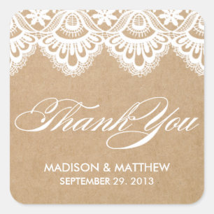 RUSTIC LACE   WEDDING FAVOR LABELS