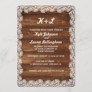 RUSTIC LACE WEDDING INVITATION