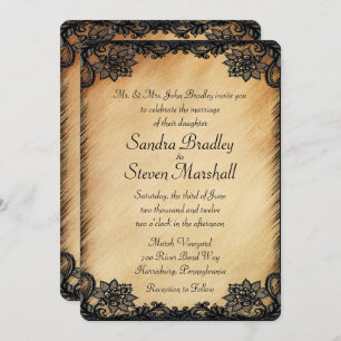 Rustic Lace Wedding Invitation