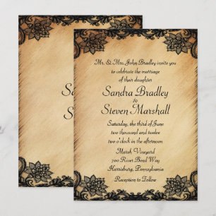 Rustic Lace Wedding Invitation