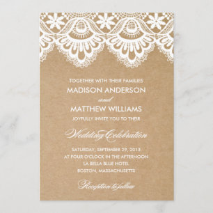 RUSTIC LACE   WEDDING INVITATION