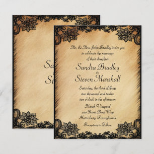 Rustic Lace Wedding Invitation