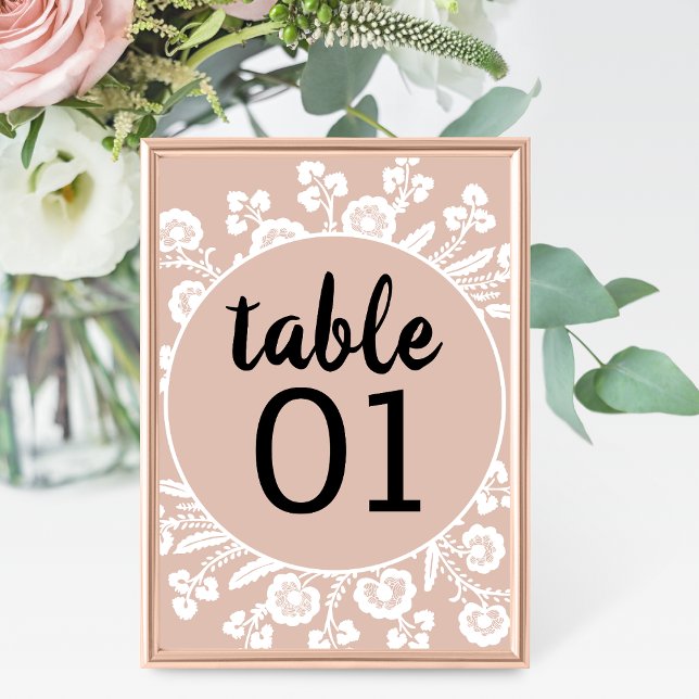 Rustic Lace Wedding Table Number (Creator Uploaded)
