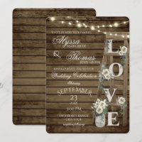 Rustic Ladder and White Roses Love Wedding