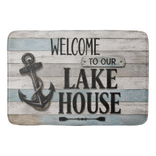 Rustic Lake House Anchor Nautical Coastal  Bath Mat