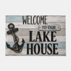 Rustic Lake House Anchor Nautical Coastal Doormat