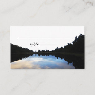 ©Rustic Lake Reflections Lakeside Wedding Escort Enclosure Card