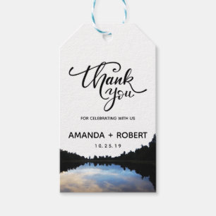 ©Rustic Lake Reflections Lakeside Wedding Favour Gift Tags