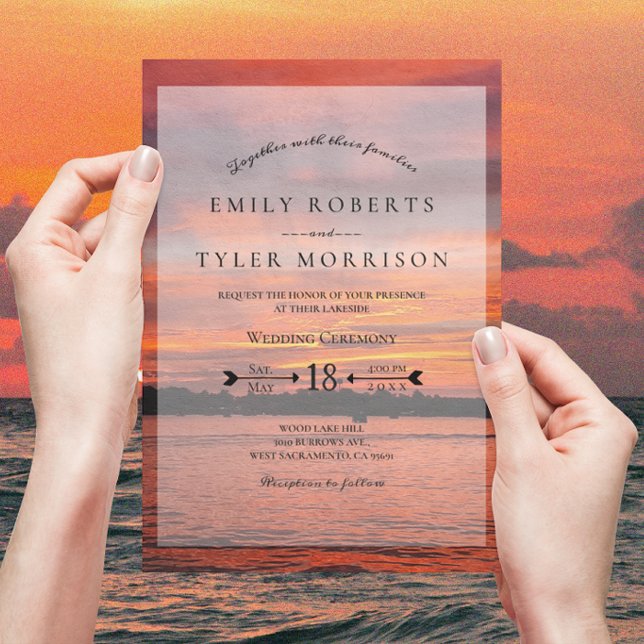 Rustic Lake Sunset Lakeside Wedding Invites © (Creator Uploaded)
