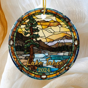 Rustic Lake Tahoe California Ceramic Ornament